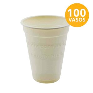 Vasos de 320 ml (10 OZ), 100 Vasos,  Biodegradable Compostable (Pack de 2 x 50)