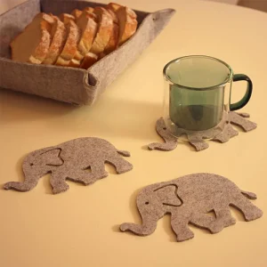 Set de 4 posavasos elefante