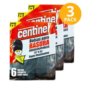 Bolsas de Basura Centinel Gigantes, 18 Bolsas (Pack de 3 x 6)