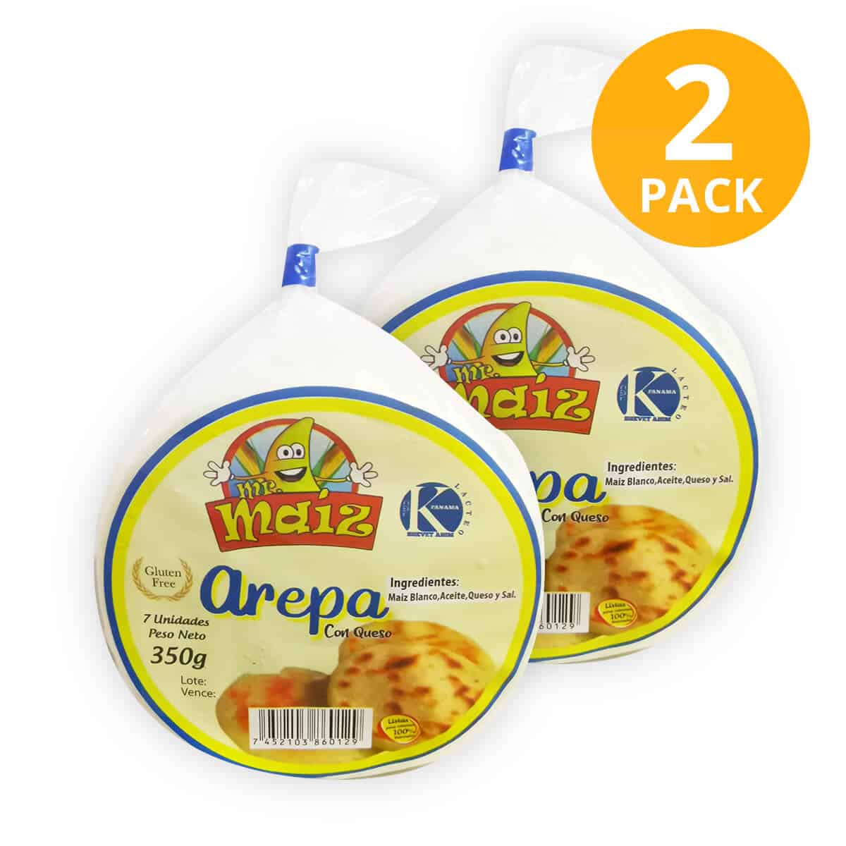 Mr Maíz, Arepa con Queso, 7 Unidades (Pack de 2) - Imagen 2