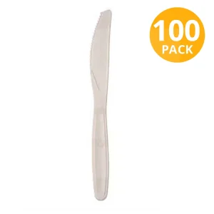 Cuchillos, Compostable, 100 Unidades (Pack de 4 x 25)